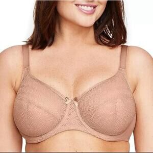 Glamorise Full Figure Lace Comfort Wonder Wire Capuccino 36H High Lift!